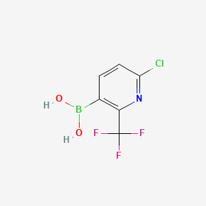 Chemical structure of 6-Chloro-2-(trifluoromethyl)pyridine-3-boronic acid