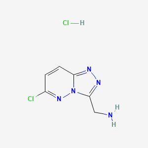 Chemical structure of (6-Chloro-[1,2,4]triazolo[4,3-b]pyridazin-3-yl)methanamine hydrochloride