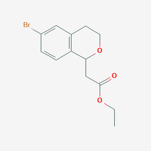 Chemical structure of (6-Bromo-Isochroman-1-Yl)-Acetic Acid Ethyl Ester