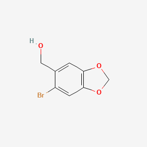Chemical structure of (6-Bromo-1,3-dioxaindan-5-yl)methanol