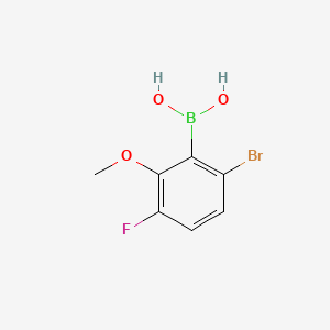 Chemical structure of (6-Bromo-3-fluoro-2-methoxyphenyl)boronic acid