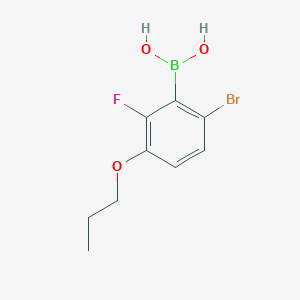 Chemical structure of 6-Bromo-2-fluoro-3-propoxyphenylboronic acid