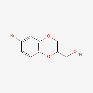 Chemical structure of (6-Bromo-2,3-dihydro-1,4-benzodioxin-2-yl)methanol
