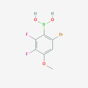 Chemical structure of (6-Bromo-2,3-difluoro-4-methoxyphenyl)boronic acid