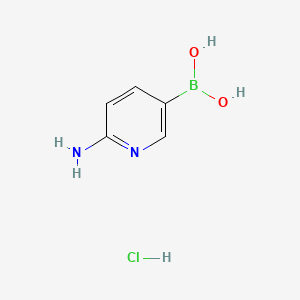 Chemical structure of (6-Aminopyridin-3-yl)boronic acid hydrochloride
