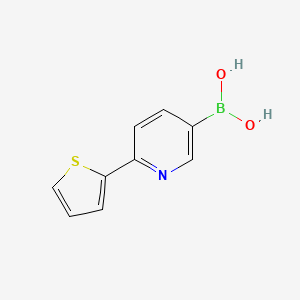 Chemical structure of (6-(thiophen-2-yl)pyridin-3-yl)boronic acid