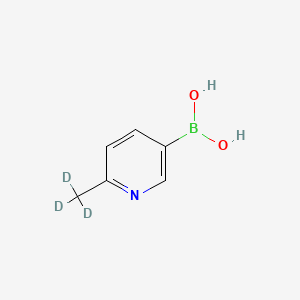 Chemical structure of 2-(Methyl-d3)-pyridine-5-boronic acid
