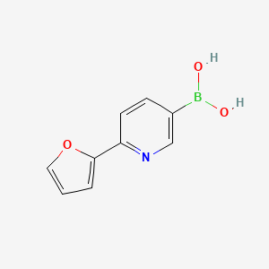 Chemical structure of (6-(furan-2-yl)pyridin-3-yl)boronic acid