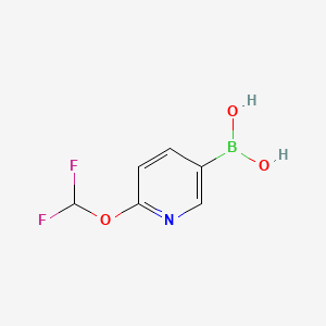 Chemical structure of (6-(Difluoromethoxy)pyridin-3-yl)boronic acid