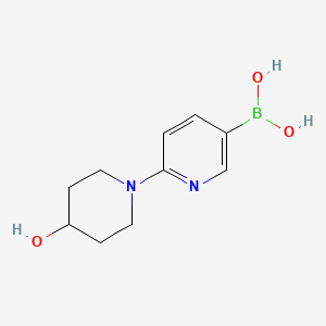 Chemical structure of (6-(4-Hydroxypiperidin-1-yl)pyridin-3-yl)boronic acid