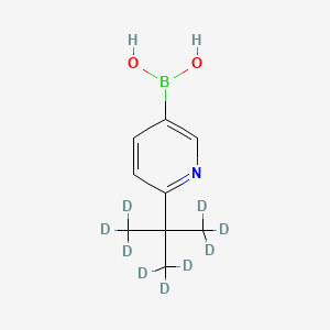 Chemical structure of 2-(tert-Butyl-d9)-pyridine-5-boronic acid