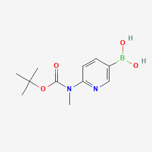 Chemical structure of (6-((tert-Butoxycarbonyl)(methyl) amino)pyridin-3-yl)boronic acid