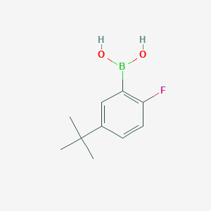Chemical structure of (5-tert-Butyl-2-fluorophenyl)boronic acid