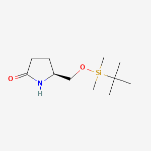 Chemical structure of (S)-5-(((tert-Butyldimethylsilyl)oxy)methyl)pyrrolidin-2-one