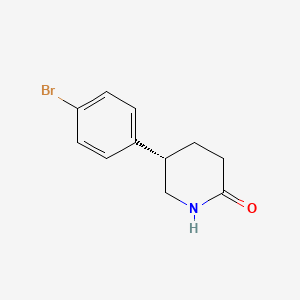Chemical structure of (S)-5-(4-Bromophenyl)piperidin-2-one