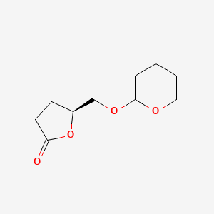 Chemical structure of (5S)-5-(((Tetrahydro-2H-pyran-2-yl)oxy)methyl)dihydrofuran-2(3H)-one