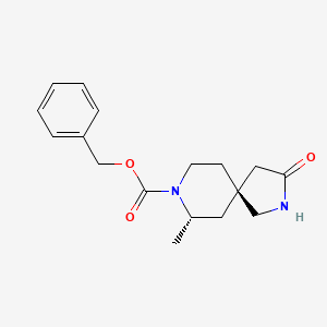 Chemical structure of (5R,7S)-benzyl 7-Methyl-3-oxo-2,8-diazaspiro[4.5]decane-8-carboxylate