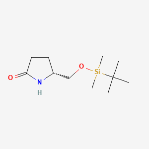 Chemical structure of (R)-5-(((tert-Butyldimethylsilyl)oxy)methyl)pyrrolidin-2-one