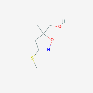 Chemical structure of (5-Methyl-3-(Methylthio)-4,5-dihydroisoxazol-5-yl)Methanol