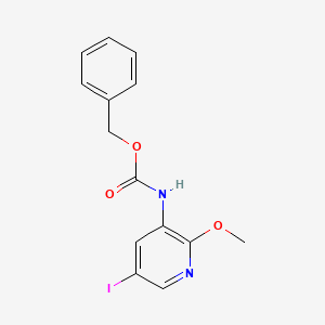 Chemical structure of Benzyl (5-iodo-2-methoxypyridin-3-yl)carbamate