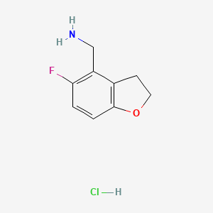 Chemical structure of (5-Fluoro-2,3-dihydrobenzofuran-4-yl)methanamine hydrochloride