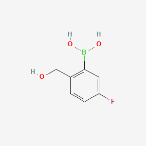 Chemical structure of 5-Fluoro-2-(hydroxymethyl)benzeneboronic acid