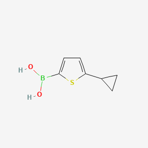 Chemical structure of (5-cyclopropylthiophen-2-yl)boronic acid