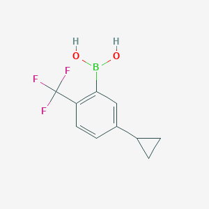 Chemical structure of (5-cyclopropyl-2-(trifluoromethyl)phenyl)boronic acid