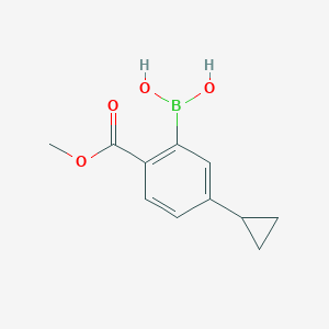 Chemical structure of (5-cyclopropyl-2-(methoxycarbonyl)phenyl)boronic acid
