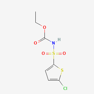 Chemical structure of Ethyl ((5-chlorothiophen-2-yl)sulfonyl)carbamate