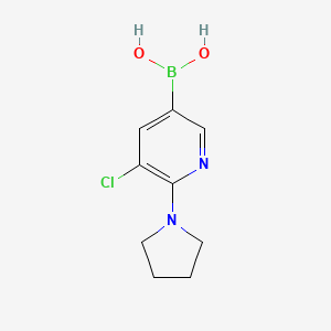 Chemical structure of (5-Chloro-6-(pyrrolidin-1-yl)pyridin-3-yl)boronic acid