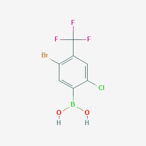 Chemical structure of (5-Bromo-2-chloro-4-(trifluoromethyl)phenyl)boronic acid