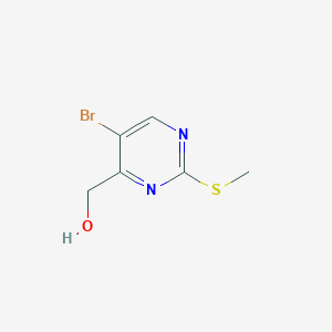 Chemical structure of (5-Bromo-2-(methylthio)pyrimidin-4-yl)methanol