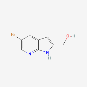 Chemical structure of (5-Bromo-1H-pyrrolo[2,3-b]pyridin-2-yl)methanol