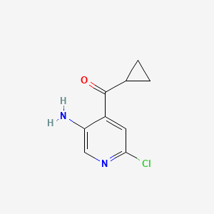 Chemical structure of (5-Amino-2-chloropyridin-4-yl)(cyclopropyl)methanone