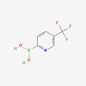 Chemical structure of 5-(Trifluoromethyl)pyridine-2-boronic acid