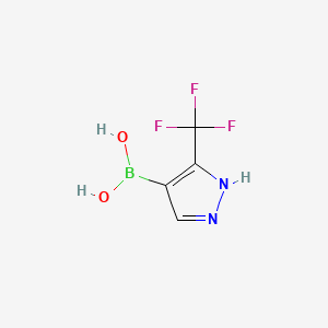 Chemical structure of (5-(Trifluoromethyl)-1H-pyrazol-4-yl)boronic acid