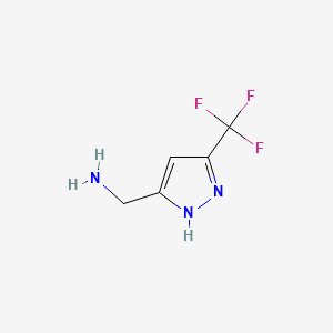 Chemical structure of (5-(Trifluoromethyl)-1H-pyrazol-3-yl)methanamine