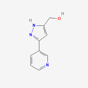 Chemical structure of (5-(Pyridin-3-yl)-1H-pyrazol-3-yl)methanol