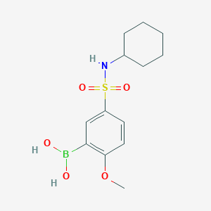 Chemical structure of (5-(N-Cyclohexylsulfamoyl)-2-methoxyphenyl)boronic acid