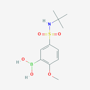 Chemical structure of 5-(N-tert-Butylsulfamoyl)-2-methoxyphenylboronic acid