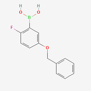 Chemical structure of (5-(Benzyloxy)-2-fluorophenyl)boronic acid