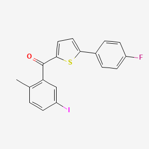 Chemical structure of (5-(4-Fluorophenyl)thiophen-2-yl)(5-iodo-2-methylphenyl)methanone