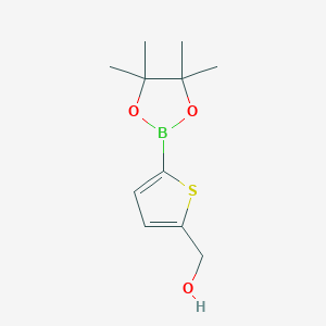 Chemical structure of (5-(4,4,5,5-Tetramethyl-1,3,2-dioxaborolan-2-yl)thiophen-2-yl)methanol
