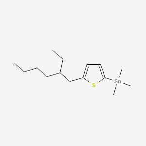 Chemical structure of (5-(2-Ethylhexyl)thiophen-2-yl)trimethylstannane