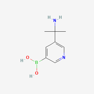 Chemical structure of (5-(2-aminopropan-2-yl)pyridin-3-yl)boronic acid