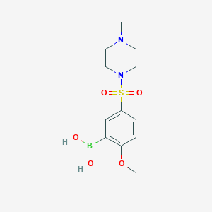 Chemical structure of (5-((4-Ethylpiperazin-1-yl)sulfonyl)-2-methoxyphenyl)boronic acid