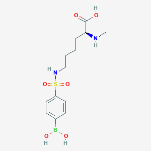 Chemical structure of (5-((4-(2-Hydroxyethyl)piperazin-1-yl)sulfonyl)-2-methoxyphenyl)boronic acid