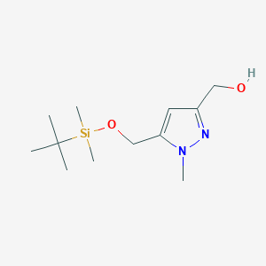 Chemical structure of (5-(((tert-Butyldimethylsilyl)oxy)methyl)-1-methyl-1H-pyrazol-3-yl)methanol