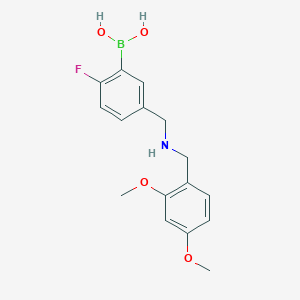 Chemical structure of (5-(((2,4-Dimethoxybenzyl)amino)methyl) -2-fluorophenyl)boronic acid